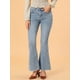 thumbnail image 2 of Allegra K Jeans de mezclilla de pierna ancha con bolsillo oblicuo de cintura alta para mujer Azul M, 2 of 6