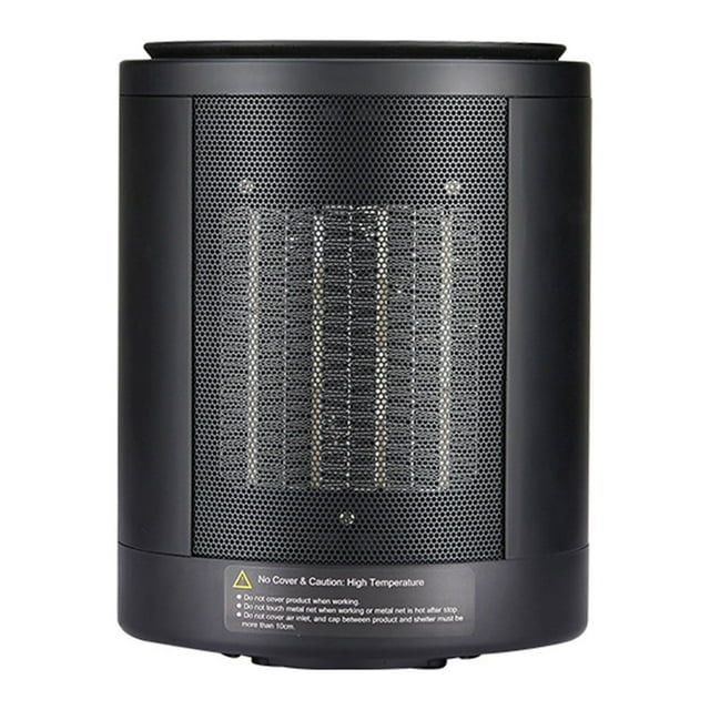 BLACK Portable Heaters Space Warmer Fan Blower Radiator Heating For Winter 1500W 110V Cylindrical Design Black Color 7.28X5.31X9.25 Inches