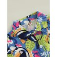 thumbnail image 5 of Toddler Kid Boys 2 Pcs Outfits Suits, Lapel Buttons Printed Short Sleeve Shirts with Solid Color Short Pants, 5 of 9