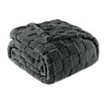 thumbnail image 6 of Exclusivo Mezcla Fleece Throw Blanket for Couch, Super Soft Warm Lightweight Checkered Pattern Blanket for All Seasons, Dark Grey, 50"x60", 6 of 8
