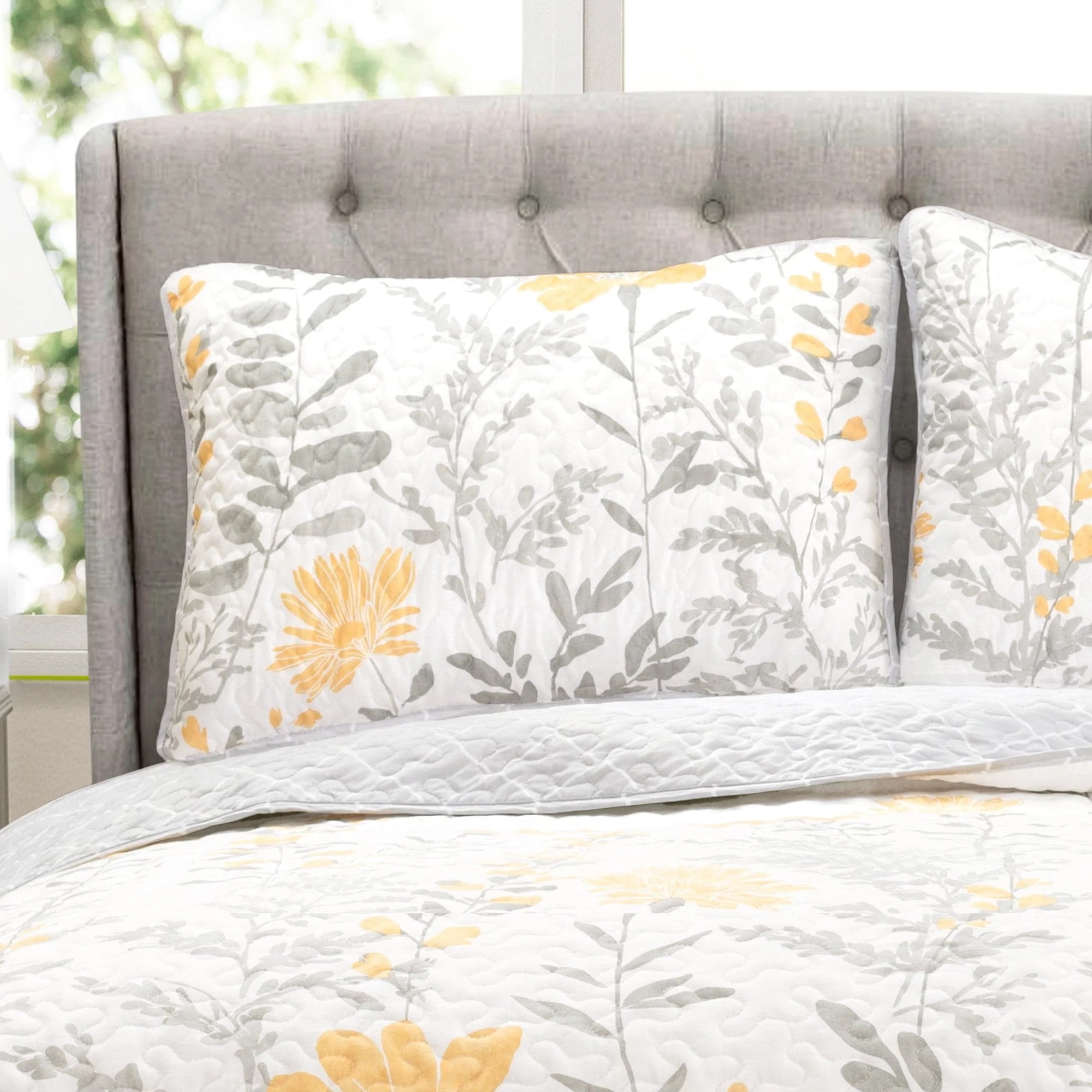 Lush Decor 100% Polyester Aprile Reversible Quilt Blue/Gray 3Pc Set Full/Queen