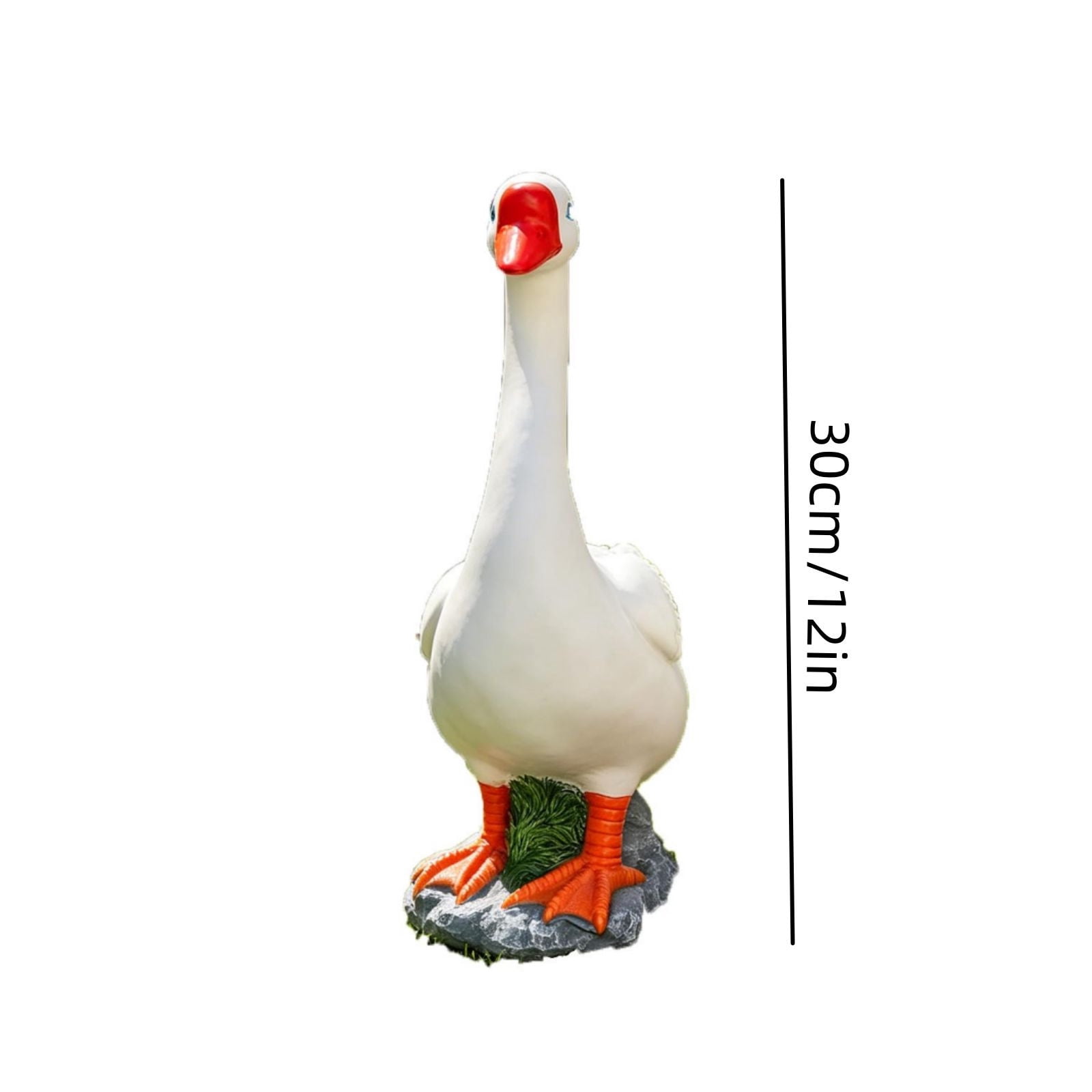 Porch Goose Statue, Giddy The Porch Goose White Figurine, 30cm Indoor Outdoor Decorative Goose for Garden Patio, Fits Standard Size Porch Goose Outfits