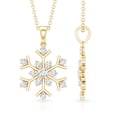 thumbnail image 5 of Rosec Jewels Natural Diamond Snowflake Necklace with Chain - HI-SI Quality - Christmas Gift for Women, 14K Yellow Gold, 5 of 8