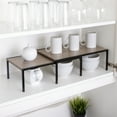 Smart Design Expandable Kitchen Storage Shelf with Premium Wood Accents ...
