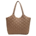 thumbnail image 1 of Nvzi Bolsa de lona esponjosa para compras de verano, bolsos de hombro, color caqui, 1 of 5