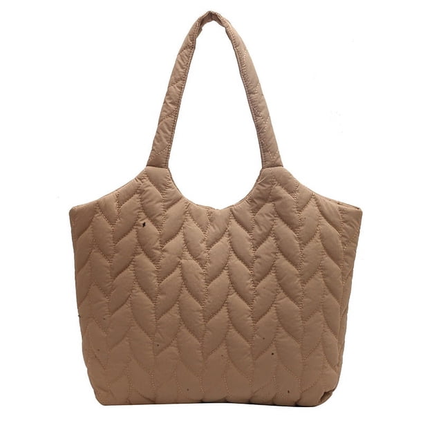 Zhuge Bolso de lona con esponja para mujer, bolso de compras de verano, bolso de hombro, color caqui