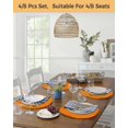 thumbnail image 5 of 13 Inch Round Placemats Set of 6, Christmas Gnomes Non Slip Heat Insulation PP Table Mats, Winter Xmas Snowflakes Textured Orange Washable Place Mats for Kitchen Dining Party Table Decor, 5 of 7