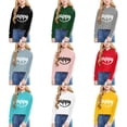 thumbnail image 2 of Zecgelong Children Girls Long Sleeve Letters Solid Color Short Hoodie Hoodie Top For Large Children Blue,Size 12-13 Years, 2 of 5
