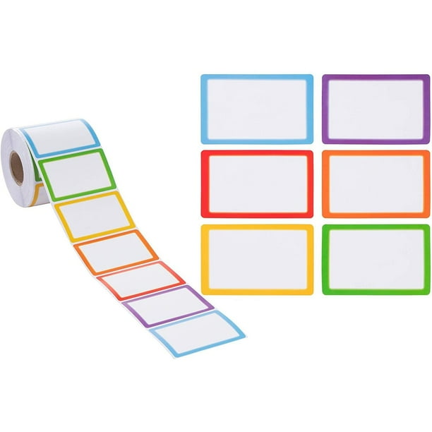Name Stickers 600 Count Colorful Name Stickers Identification Name Label Sticker Ideal For Students Classroom Party Visitor Passes 6 Assorted Color Designs 3 5 X 2 Inches Walmart Com