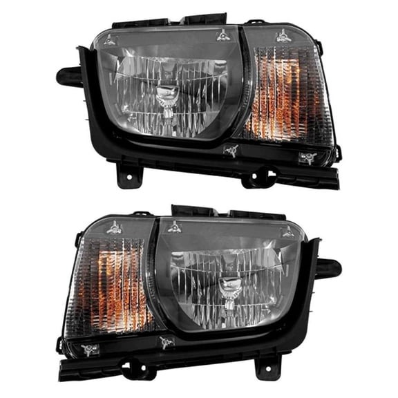 New Pair Of Halogen Headlights Compatible With Chevrolet Camaro Coupe Convertible LS LT SS 2SS 2011 2012 2013 By Part Numbers 22959918 22959917 GM2503346 GM2502346