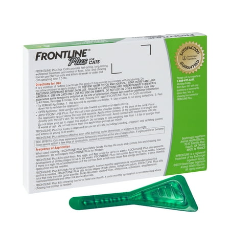 (2 pack) FRONTLINE Plus for Cats and Kittens Flea and Tick Treatment, 6 Count