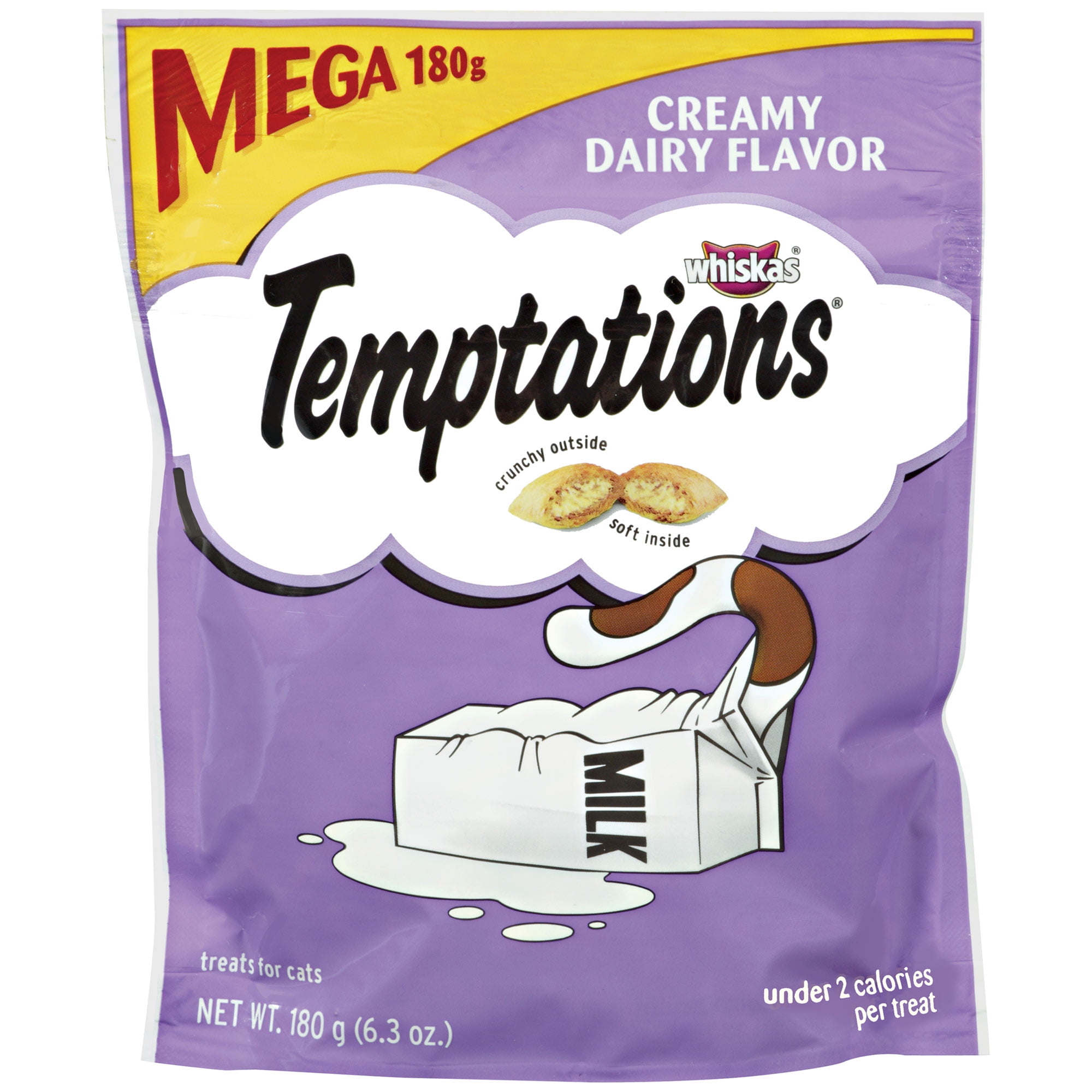 (2 pack) (2 Pack) TEMPTATIONS Classic Cat Treats Creamy Dairy Flavor, 6