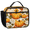 Beige, variant on Jiaoprinted Tropical Palm Leaves Lunch Bag for Men Women, Hibiscus Flowers Summer Insulated Cooler Lunchbox with Buckle Handle for Picnic Travel