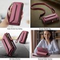 thumbnail image 3 of Allytechgroup Crossbody Wallet Case for Samsung Galaxy S25 Edge, Shoulder Strap Hand Wrist Cards Slots RFID Blocking Large Capacity Zipper Pocket  Shockproof Phone Case for Girls Women, Winered, 3 of 9