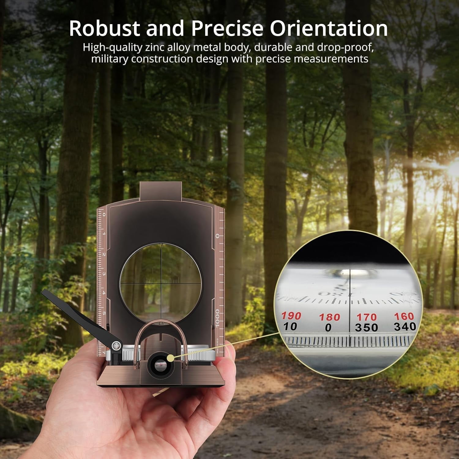 Anbte Compass Hiking Survival, IP65 Waterproof Metal Compass with Sighting Clinometer and Carry Bag, Multifunctional, Professional, for Camping Hunting Hiking Navigation