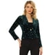 thumbnail image 1 of INSPIRE CHIC Chaqueta De Traje De Oficina De Negocios Con Solapa Y 1 Botón De Terciopelo Para Mujer Estrella Verde Oscuro S, 1 of 6