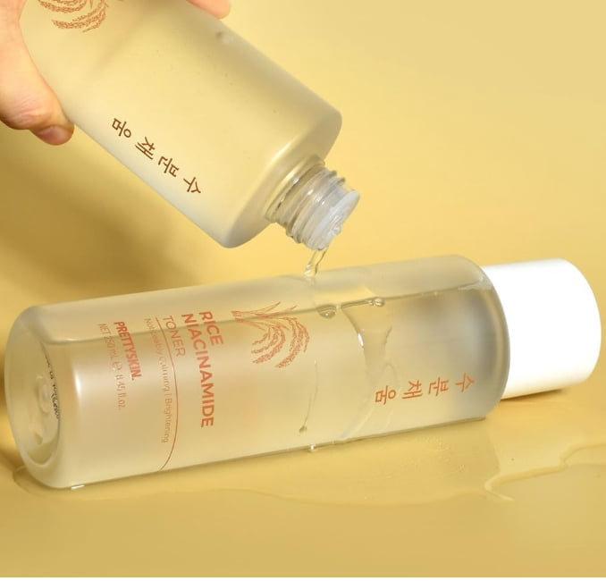 PRETTYSKIN Moisturizing Toner for Face-Non-Sticky, Calming- 8.45fl.oz (250ml) (Rice Niacinamide)
