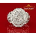 thumbnail image 2 of King of Bling's Sterling Silver White 1.75ct Cubic Zirconia Oval Wide Mason G Men's Ring SZ10, 2 of 10