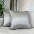 thumbnail image 1 of Aiking Home Collection 18x18 Inches Faux Silk Square Throw Pillow Cover, Zipper Closure, Silver (Set of 2), 1 of 6