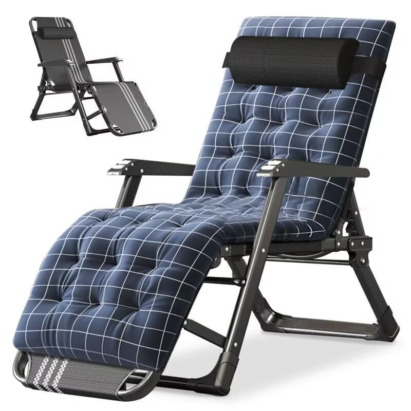 Lacoo 2 Pack Recliner Set Patio Zero Gravity Outdoor Lounge Chair Adjustable Recline Blue Walmart