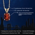 thumbnail image 2 of Gem Stone King 0.87 Ct Oval Red Garnet 14K Yellow Gold Pendant with Chain, 2 of 6