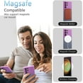 thumbnail image 6 of Magnetic Case for Samsung Galaxy S22 Ultra 5G, Luxury Gradient Neon Color Case Compatible with MagSafe Charger Cover with Camera Lens Protector Pretty Phone Case for Women and Girl -Purple Grey, 6 of 14