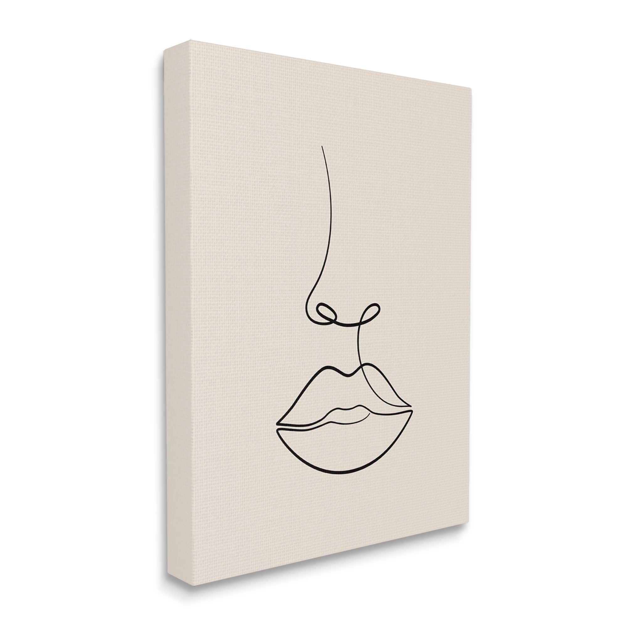 Stupell Industries Minimal Female Face Line Doodle Graphic Art Gallery Wrapped Canvas Print Wall Art, Design by JJ Design House LLC