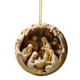 thumbnail image 5 of 2025 Christmas Nativity Scene Ornaments Religious Acrylic 2D Hanging Pendant The Birth of Jesus Christian Christmas Tree Decorations Xmas Holiday Memorial Keepsake Gift, 6PCS, 5 of 9