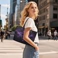 thumbnail image 7 of TSOVTHRID Purple Skull Print Handbag and Wallet Top Handle Purse with PU Matching Wallet, Black Tote Shoulder Bag Top Handle Bag Satchel Handbag for Women Shopping Working, 7 of 7