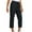 01-Black, variant on Sakmal Capri Cargo Pants Women Cropped Wide Leg Pants Solid Spring Trendy Women's Capris L
