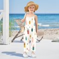 thumbnail image 5 of Girls' Jumpsuits Rompers Summer Casual Sleeveless Rompers With Pockets Spaghetti Strap Romper Vintage Christmas Elements 5T, 5 of 7