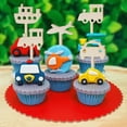 thumbnail image 3 of 16PCS Transportation Cupcake Toppers Wooden Airplane Car Ship Train Cake Toppers for Transportation Traffic Vehicle Party Decorations Birthday Baby Shower Supplies, 3 of 6
