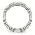 thumbnail image 2 of Edward Mirell Titanium w/14k White Gold Textured Lines 7.5mm Band, 2 of 7