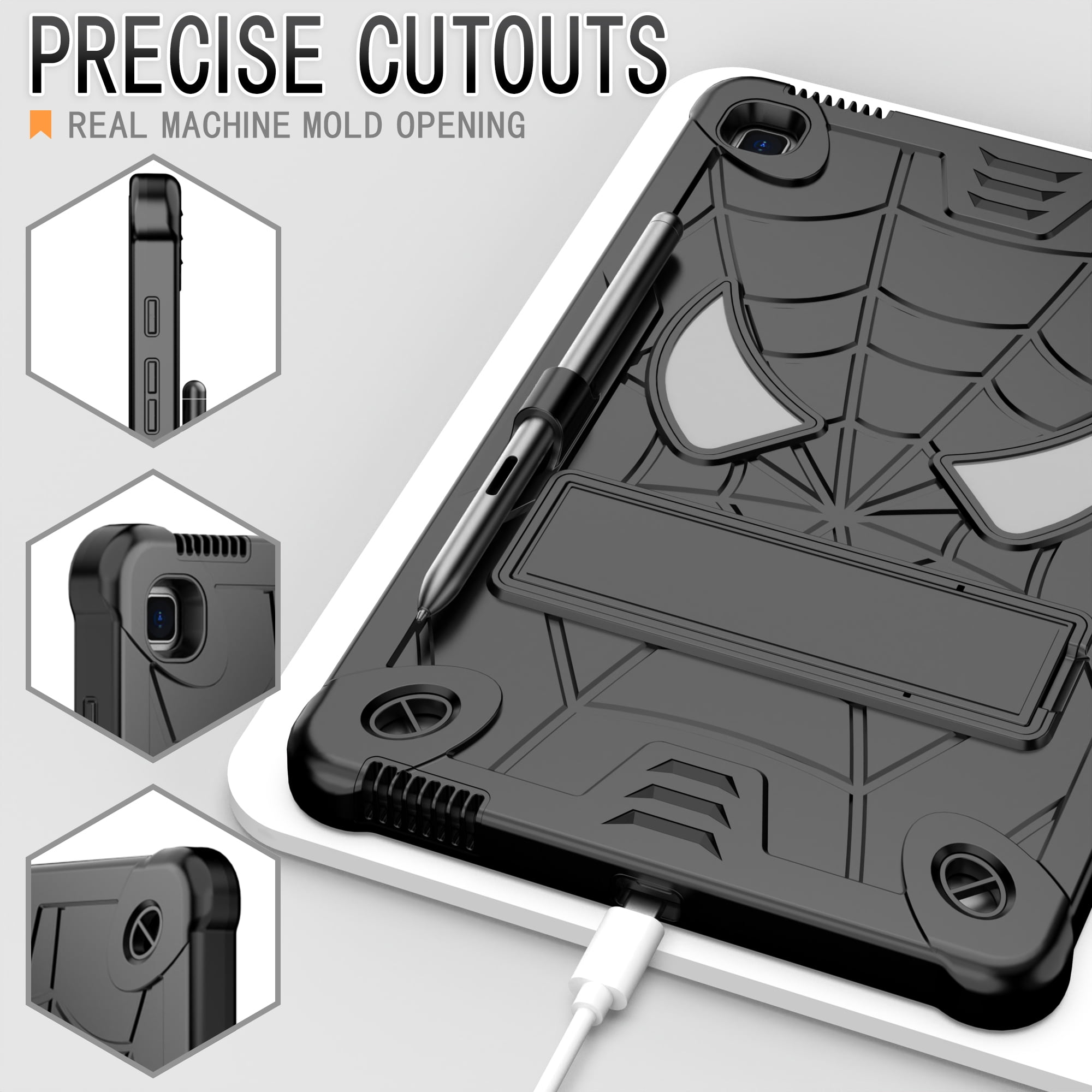 Dteck for iPad Air 5th/4th Gen Case iPad Pro 11 Case 2022/2021/2020/2018 with Pencil Holder, Heavy Duty Hybrid Shockproof Rugged Kids Case with Kickstand Crossbody Shoulder Strap,Black