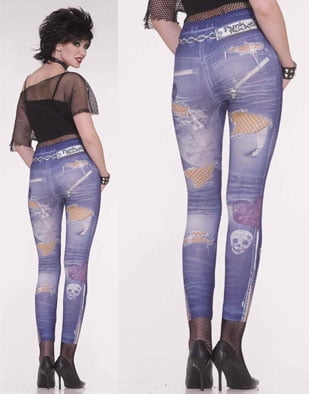 80s Punk Rocker Jeans Costume Leggings 