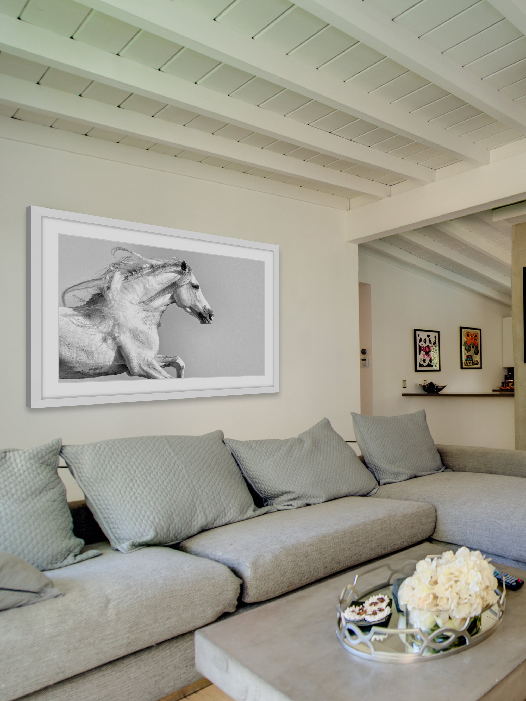 "White Mane" Framed Painting Print