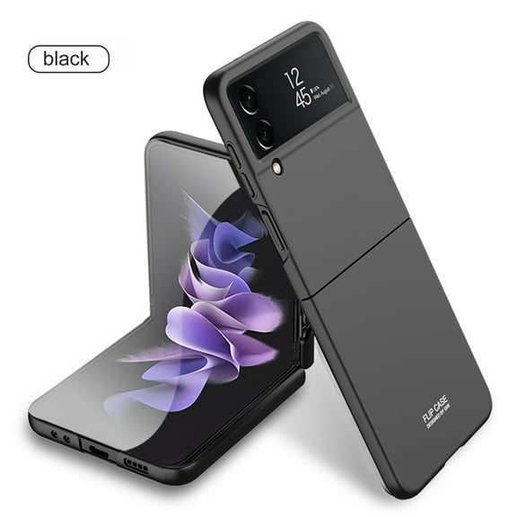 ELEHOLD Folding Case for Samsung Galaxy Z Flip 4 Ultra Thin Slim Lightweight Anti-Fingerprint Shockproof Protective Cover For Samsung Galaxy Z Flip 4,Black