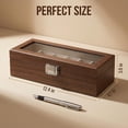 thumbnail image 2 of Wooden Watch Organizer Box, 6‑Slot Watch & Jewelry Storage Case with Glass Lid and Soft Pillows,Gift Idea, 2 of 8