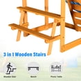 thumbnail image 4 of Wooden Swing Set with Slide and Adjustable Swings,Outdoor Playset for Backyard with Rock Wall Climbing Holds, A-Frame Stability, Weather-Resistant Kids Playground Equipment - for Ages 3-12, 4 of 7