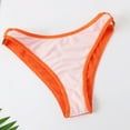 thumbnail image 5 of WREESH Womens Crochet Bikini Sets High Cut Bikini Split Bikini Two-Piece Print Beach Swimsuit Beachwear Bathing Suits Orange, 5 of 8