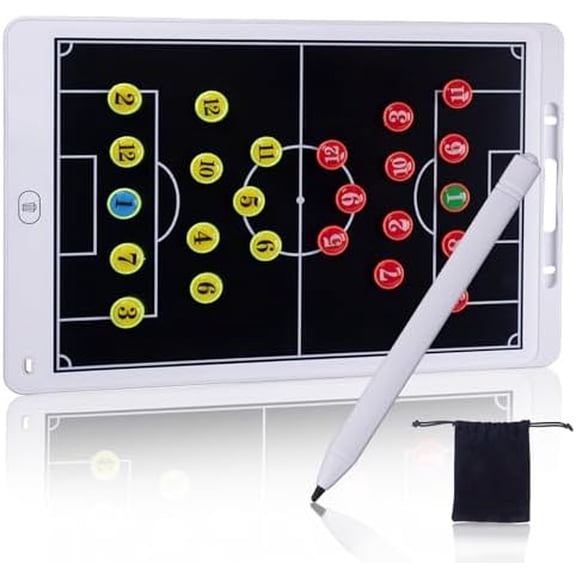 Magnetic Electronic Soccer Coaching Board, 16 inch LCD Soccer Coaching Board,LCD Soccer Strategy Board with Stylus Pen,Soccer Board Tactic Board, Training Equipment,White$$Sport & Recreation Other