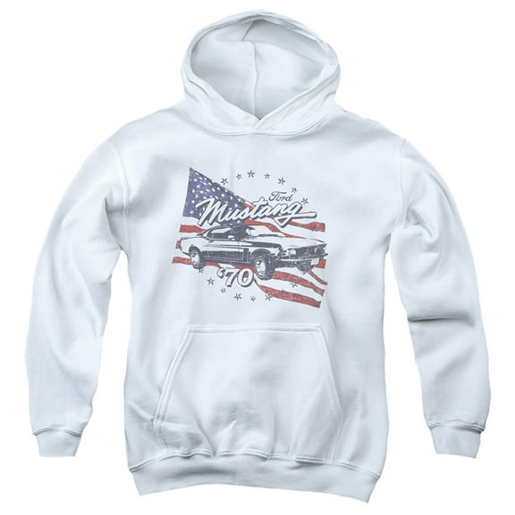 Ford Mustang 70 Mustang Youth Pullover Hoodie Sweatshirt White
