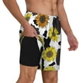 thumbnail image 3 of Daiia Sunflowers Country Mens Swim Trunks Swim Shorts Quick Dry Swim Shorts with Mesh Lining Pockets-Medium, 3 of 9