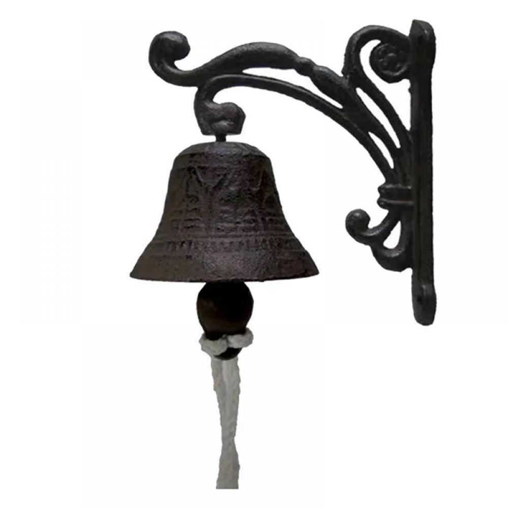 Hummingbird Dinner Bell Cast Iron Wall Mount Antique Style Rustic Finish Flower 