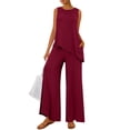 thumbnail image 1 of Conjunto Coordinado PRETTYGARDEN 2025 Pantalón Palazzo Rojo Vino XXL, 1 of 8