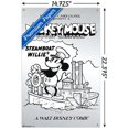 thumbnail image 3 of Disney Mickey Mouse - Black and White Steamboat Willie Wall Poster with Push Pins, 14.725" x 22.375", 3 of 3