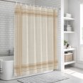 thumbnail image 6 of Tan Stripes Bathroom Shower Curtains with 12 Hooks Polyester Waterproof Shower Curtain for Stalls and Bathtubs Modern Minimalist Lines Grid Beige Decorative Bathroom Privacy Curtain 60x72 Inches, 6 of 9