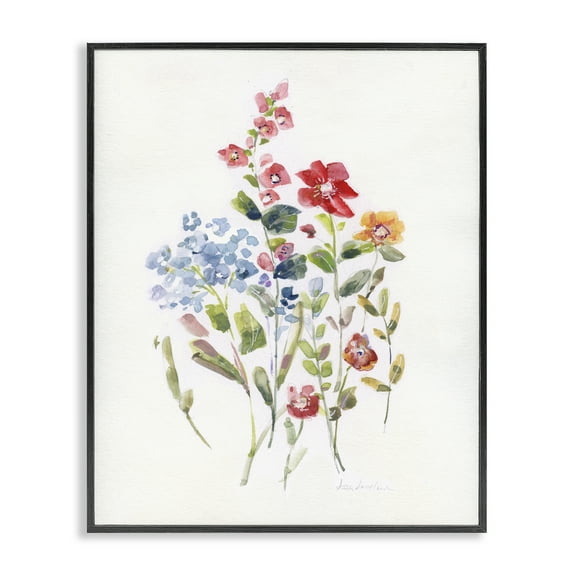 Stupell Industries Mixed Wildflower Buds Plants & Flowers Painting Black Framed Art Print Wall Art, 11 x 14
