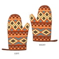 thumbnail image 2 of XMXT 2 Pcs Silicone Oven Mitts, Retro Tribe Aztec Prints Thickened Non-Slip BBQ Gloves, Multicolor, 2 of 9