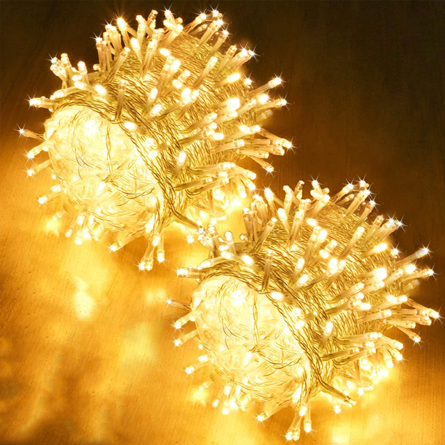 Set of 2 x 33ft 100 LED Christmas String Lights for Outdoor and Indoor Use, Super Bright Christmas Tree Lights with 8 Modes, Waterproof White Christmas Lights for Weddings